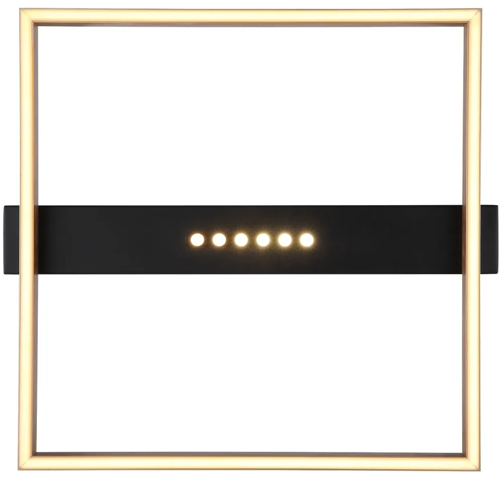 Plafoniere Moderne-Selezionato da Mazzolaluce Plafoniera led 24w 3000k design nero oro quadrata