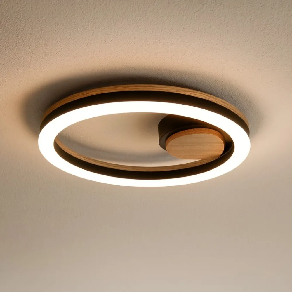 Plafoniere Moderne-Selezionato da Mazzolaluce Plafoniera led 12w 3000k di legno moderna