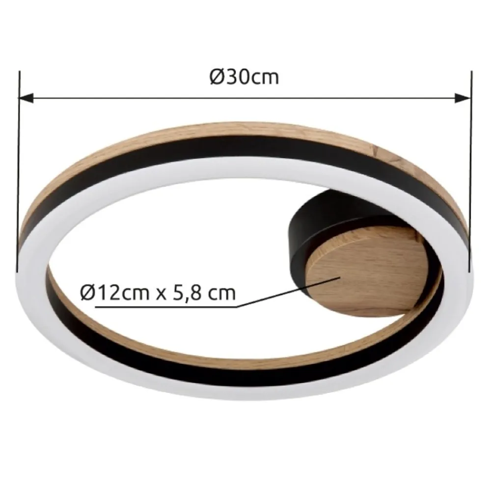 Plafoniere Moderne-Selezionato da Mazzolaluce Plafoniera led 12w 3000k di legno moderna