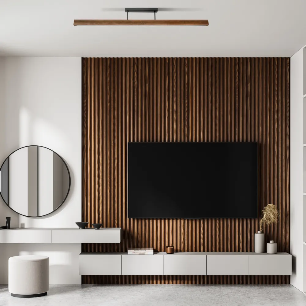 Plafoniere Moderne-Selezionato da Mazzolaluce Plafoniera led 14w 3000k di legno noce per cucina moderna