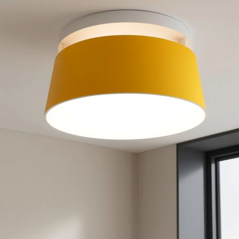 Plafoniere Moderne-Stilnovo Plafoniera led 36w 3000k dimmerabile gialla moderna oxygen