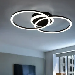 Plafoniere Moderne-Selezionato da Mazzolaluce Plafoniera led 25w 3000k dimmerabile nera moderna