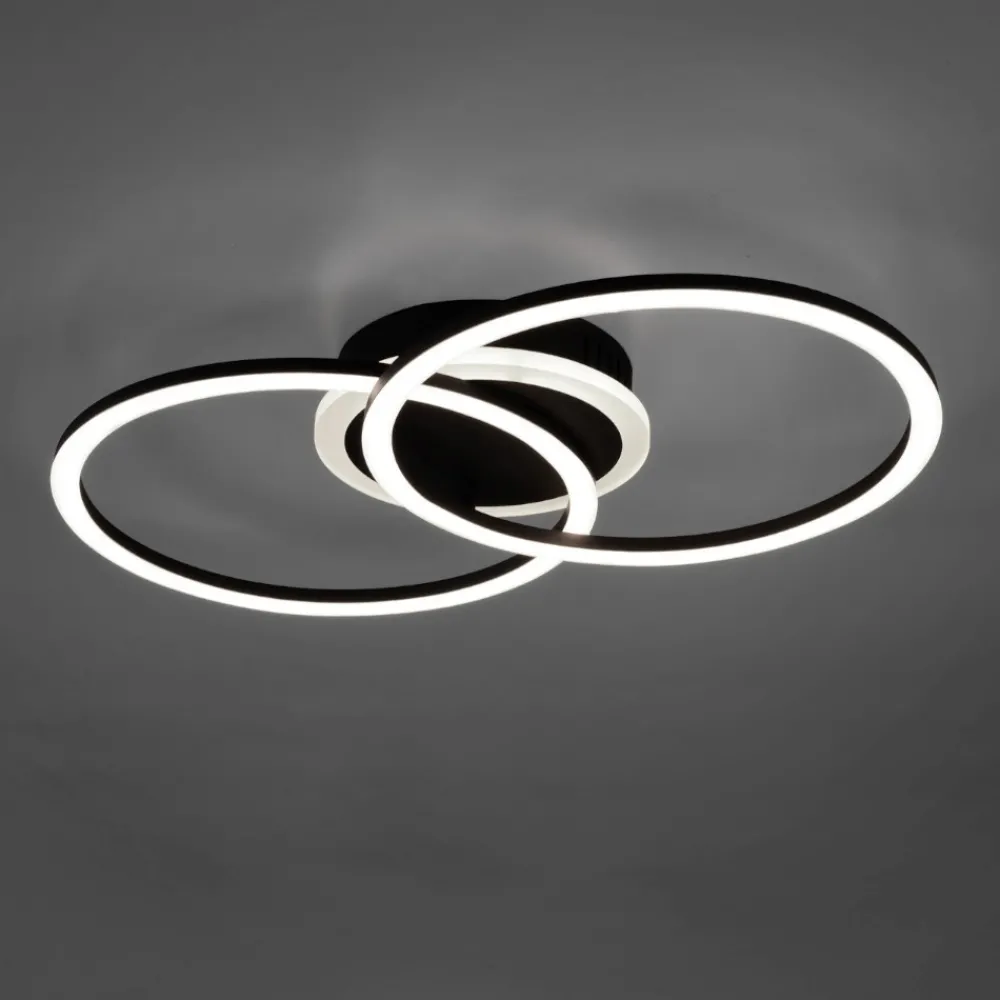 Plafoniere Moderne-Selezionato da Mazzolaluce Plafoniera led 25w 3000k dimmerabile nera moderna