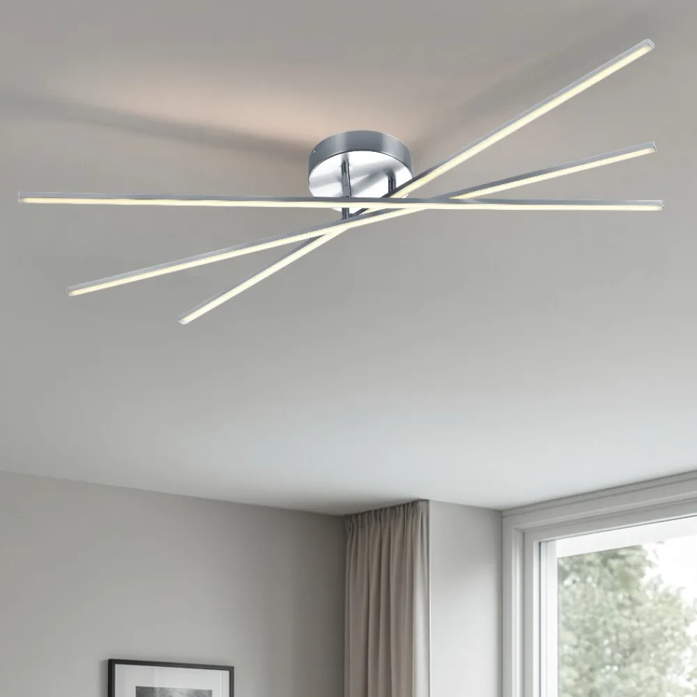 Plafoniere Moderne-Selezionato da Mazzolaluce Plafoniera led 26w 3000k dimmerabile moderna nickel per soggiorno
