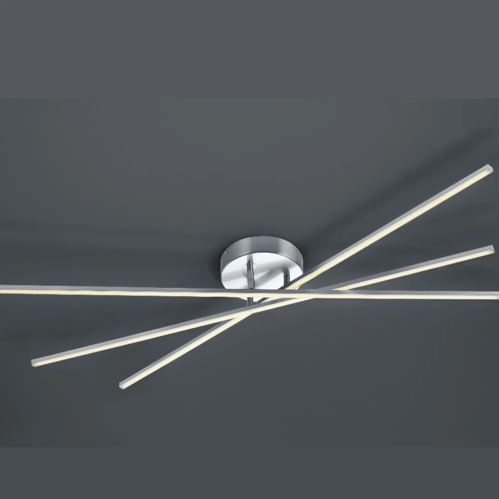 Plafoniere Moderne-Selezionato da Mazzolaluce Plafoniera led 26w 3000k dimmerabile moderna nickel per soggiorno
