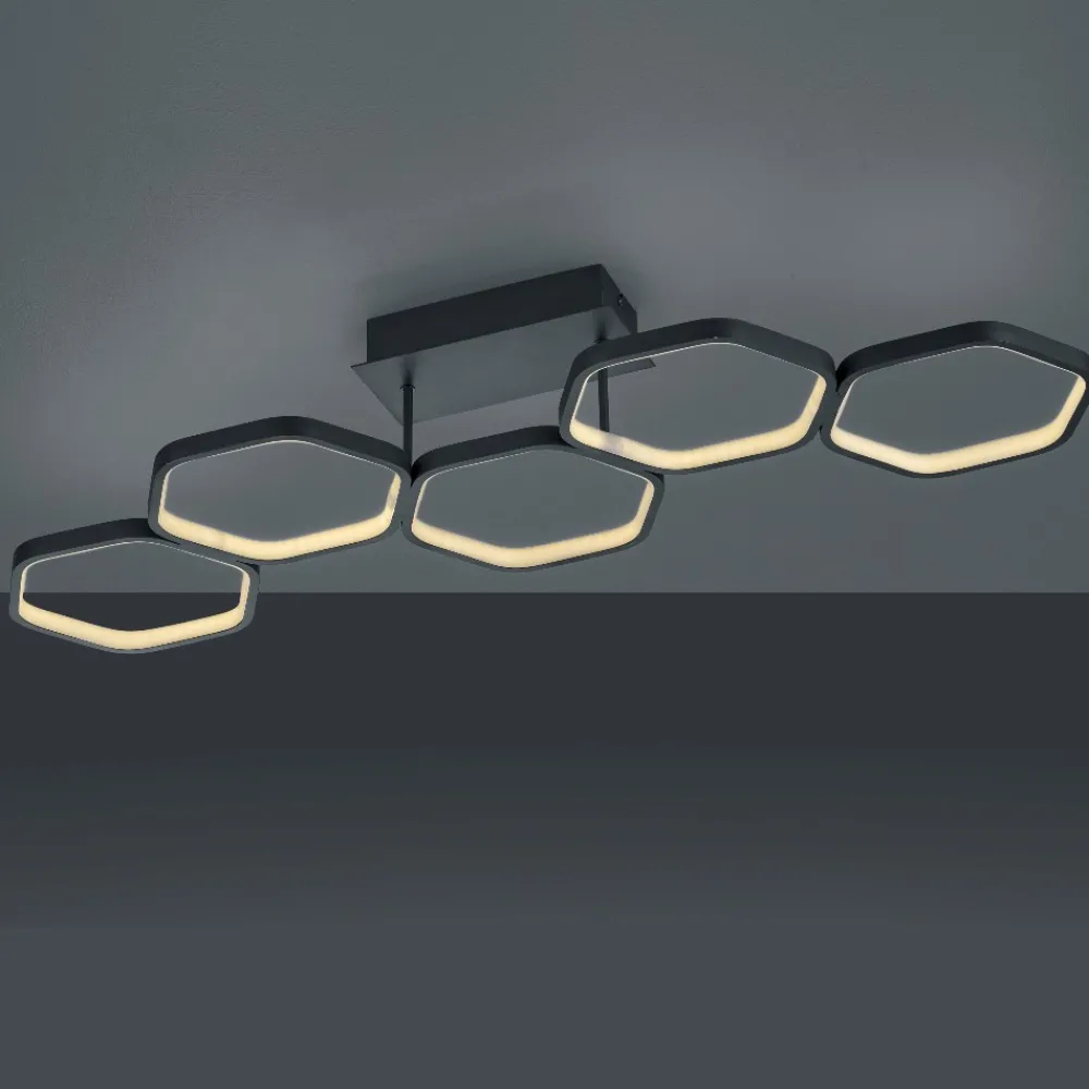 Plafoniere Moderne-Selezionato da Mazzolaluce Plafoniera led 24w 3000k esagoni antracite design moderna
