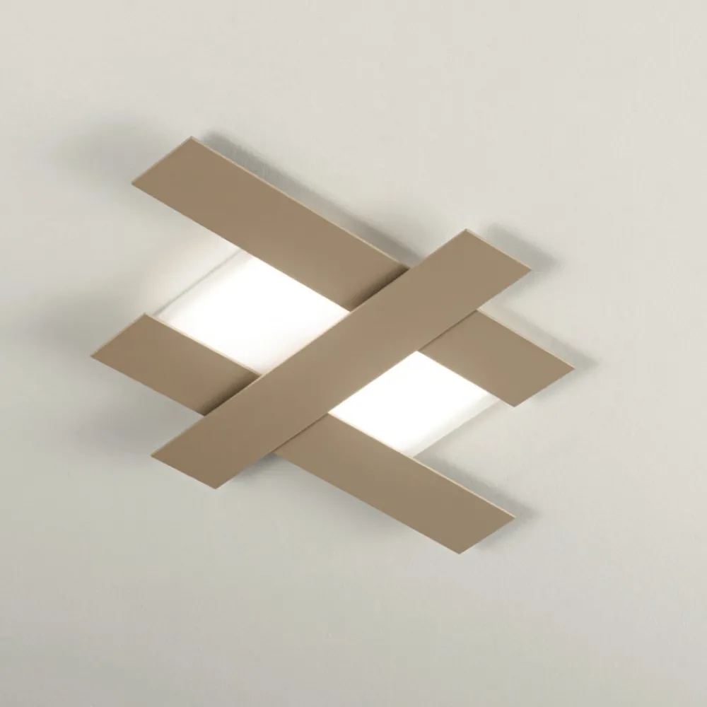 Plafoniere Moderne-Gea Luce Plafoniera led 30w 3000k doha bianco tortora moderna