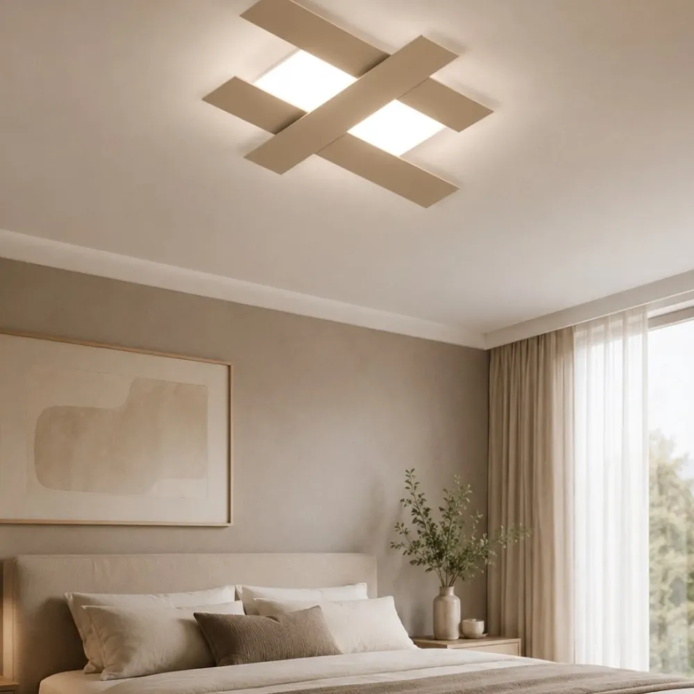 Plafoniere Moderne-Gea Luce Plafoniera led 30w 3000k doha bianco tortora moderna