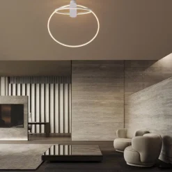 Plafoniere Moderne-Selezionato da Mazzolaluce Plafoniera led 42w kiki moderna 3000k dimmerabile cerchi bianca