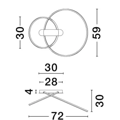 Plafoniere Moderne-Selezionato da Mazzolaluce Plafoniera led 42w kiki moderna 3000k dimmerabile cerchi bianca