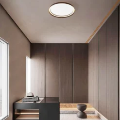 Plafoniere Moderne-Selezionato da Mazzolaluce Plafoniera led 48w 2700k 4000k dimmerabile marrone spazzolato
