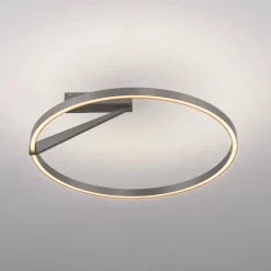 Plafoniere Moderne-Selezionato da Mazzolaluce Plafoniera led 44w 2700k 3000k 4000k cerchio grigio nichel biemissione