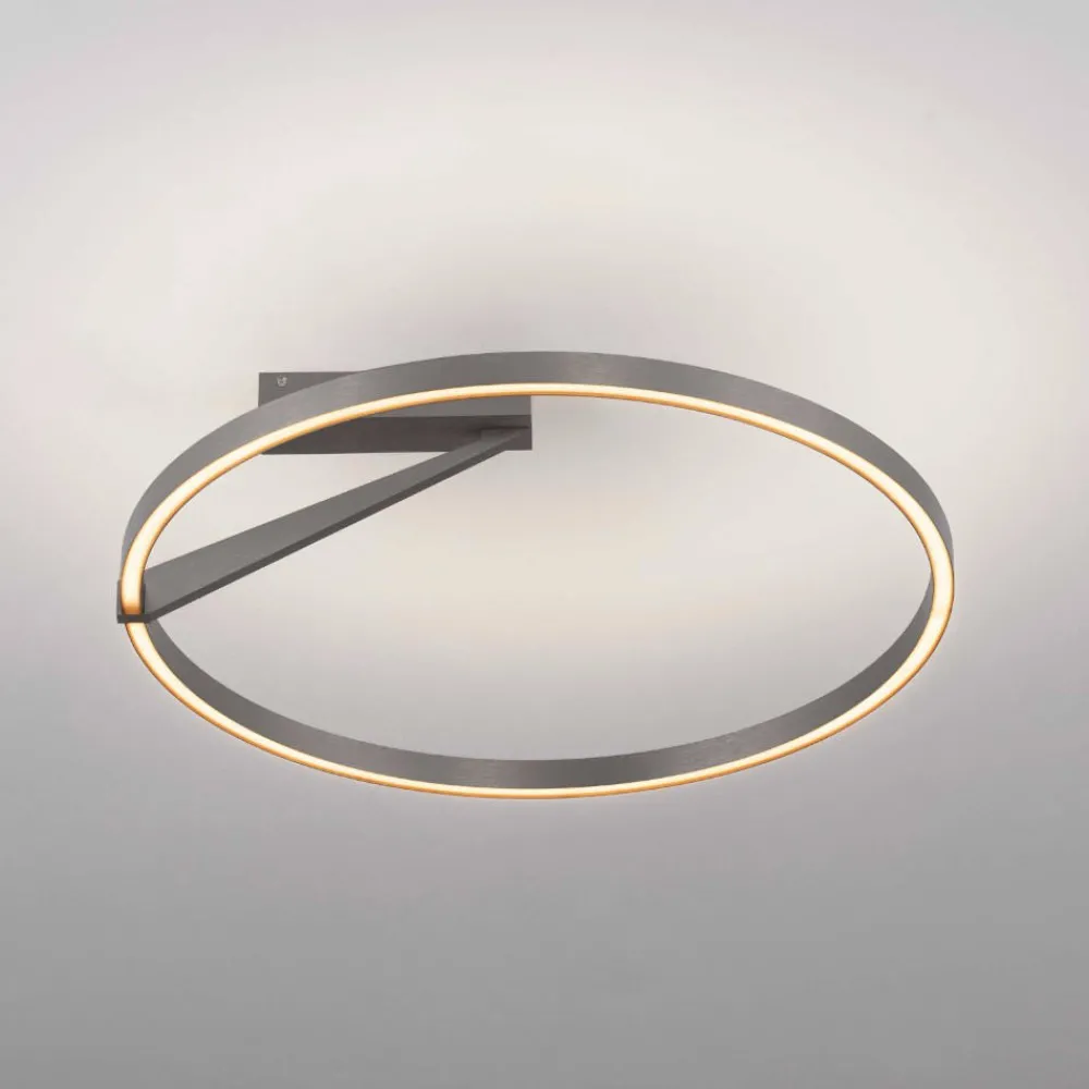 Plafoniere Moderne-Selezionato da Mazzolaluce Plafoniera led 44w 2700k 3000k 4000k cerchio grigio nichel biemissione