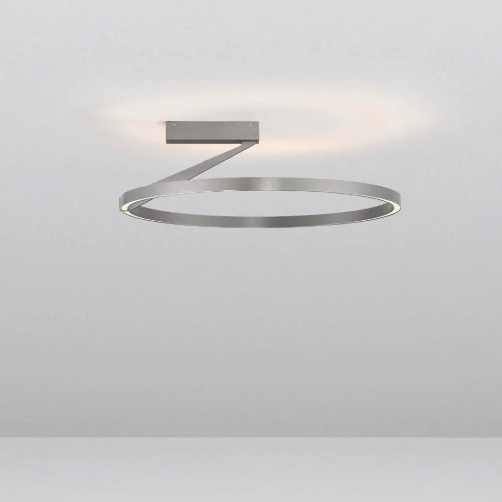 Plafoniere Moderne-Selezionato da Mazzolaluce Plafoniera led 44w 2700k 3000k 4000k cerchio grigio nichel biemissione