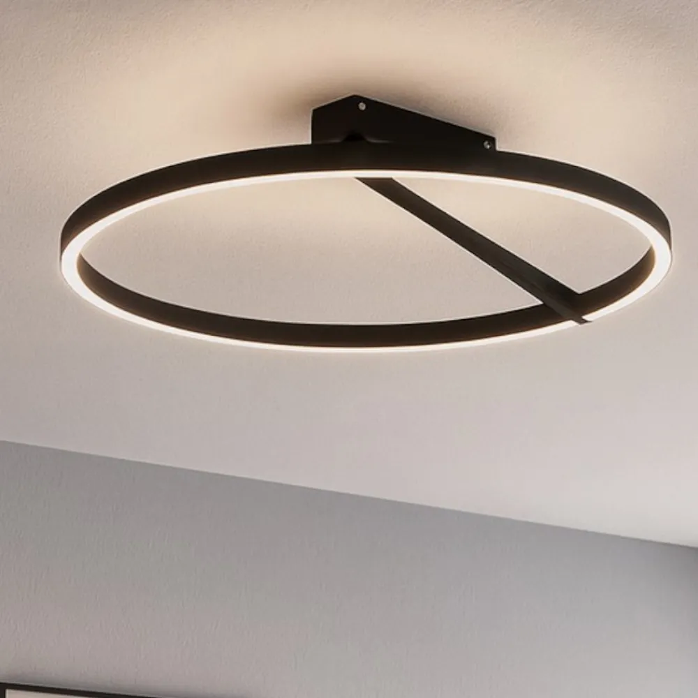 Plafoniere Moderne-Vivida International Plafoniera led 44w 3000k 4000k nero vivida meridiana