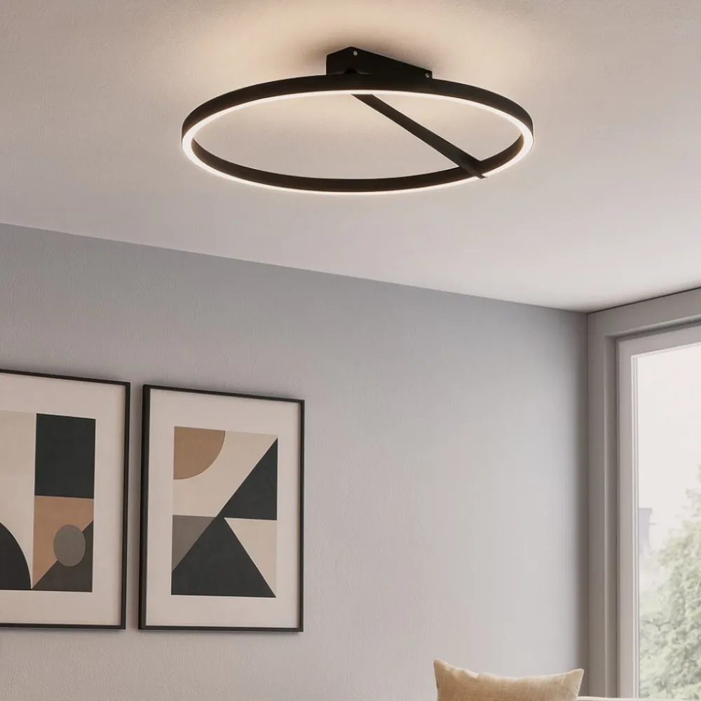 Plafoniere Moderne-Vivida International Plafoniera led 44w 3000k 4000k nero vivida meridiana