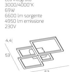 Plafoniere Moderne-Top Light Plafoniera led 71w 3000k 4000k oro per soggiorno