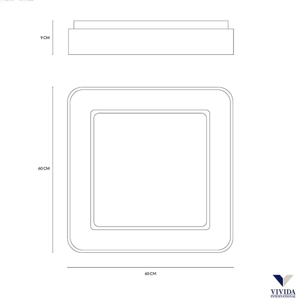 Plafoniere Moderne-Vivida International Plafoniera 60 led 50w 3000k 4000k quadrata vivida inner s moderna