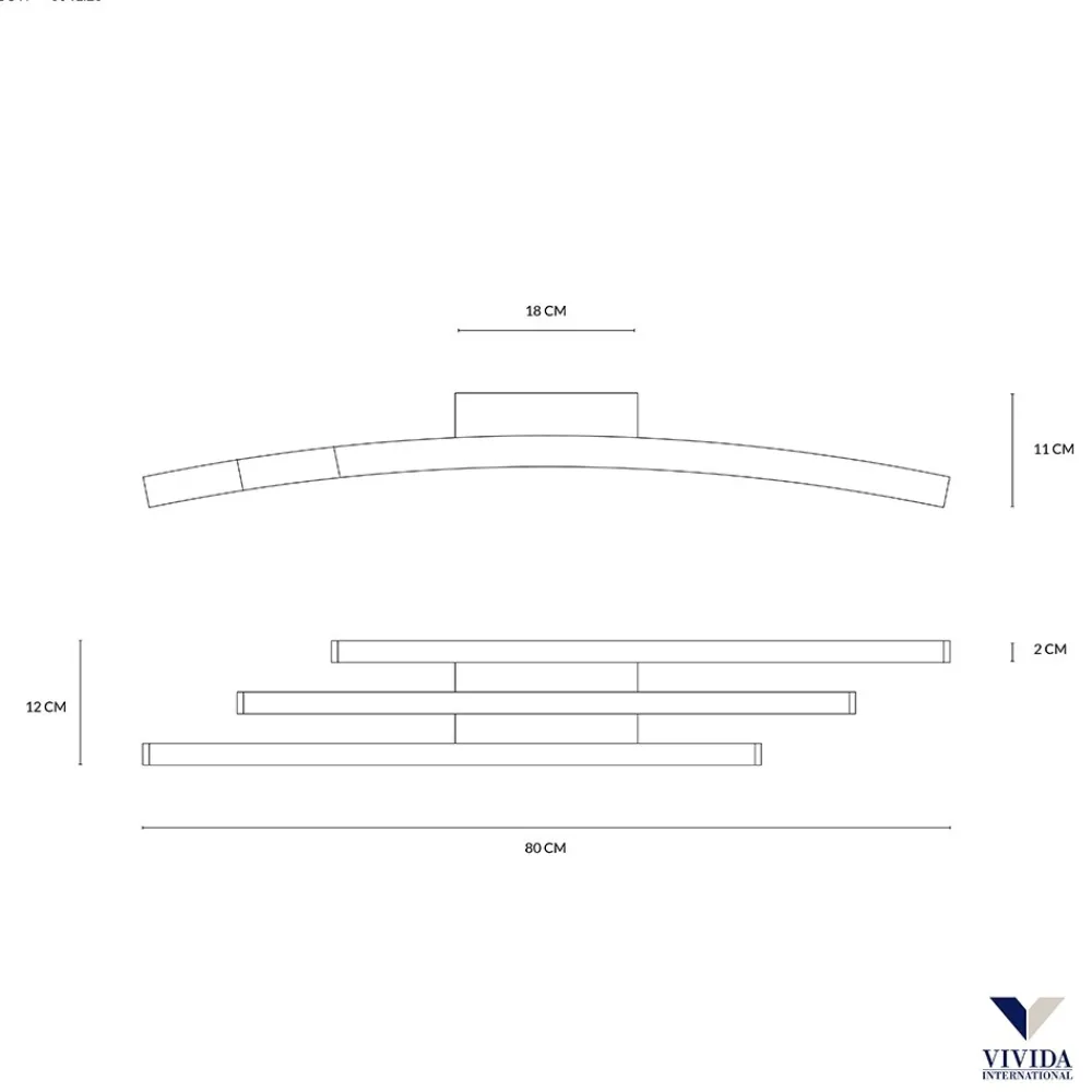 Plafoniere Moderne-Vivida International Plafoniera led 50w 3000k-4000k vivida bow sabbia design moderna
