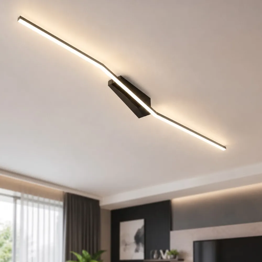 Plafoniere Moderne-Vivida International Plafoniera led 30w 3000k 4000k vivida bow nero design moderna