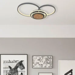 Plafoniere Moderne-Selezionato da Mazzolaluce Plafoniera led 40w 3000k legno antracite design
