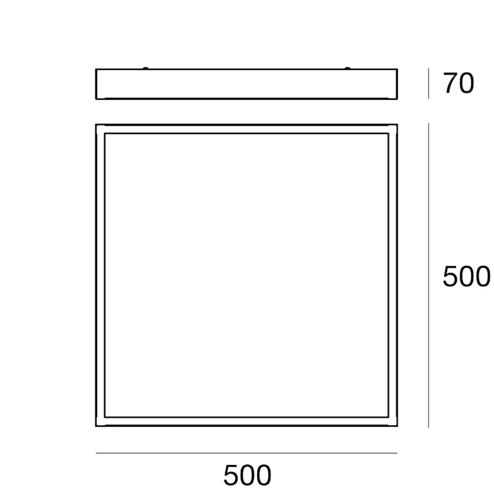 Plafoniere Moderne-Linea Light Plafoniera led 43w 3000k bianca box sq quadrata