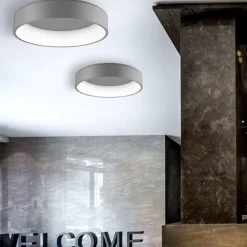 Plafoniere Moderne-Selezionato da Mazzolaluce Plafoniera led 42w 3000k moderna cerchio grigio
