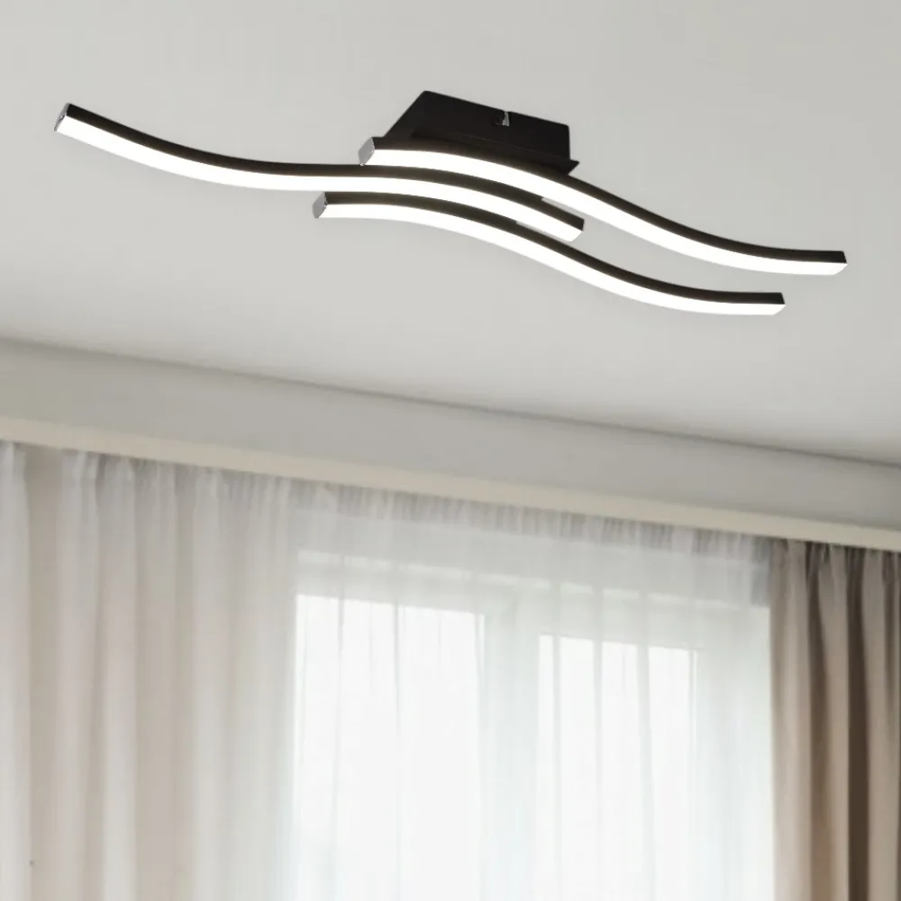 Plafoniere Moderne-Selezionato da Mazzolaluce Plafoniera led 15w 3000k moderna nero per sala da pranzo