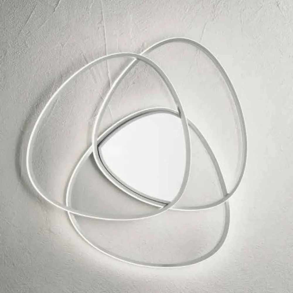 Plafoniere Moderne-Ondaluce Plafoniera led75w 3000k moderna rose md silver dimmerabile