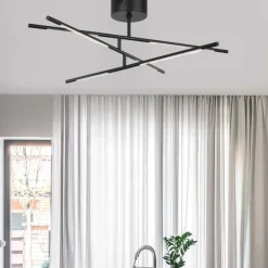 Plafoniere Moderne-Selezionato da Mazzolaluce Plafoniera led 30w 3000k nera per soggiorno