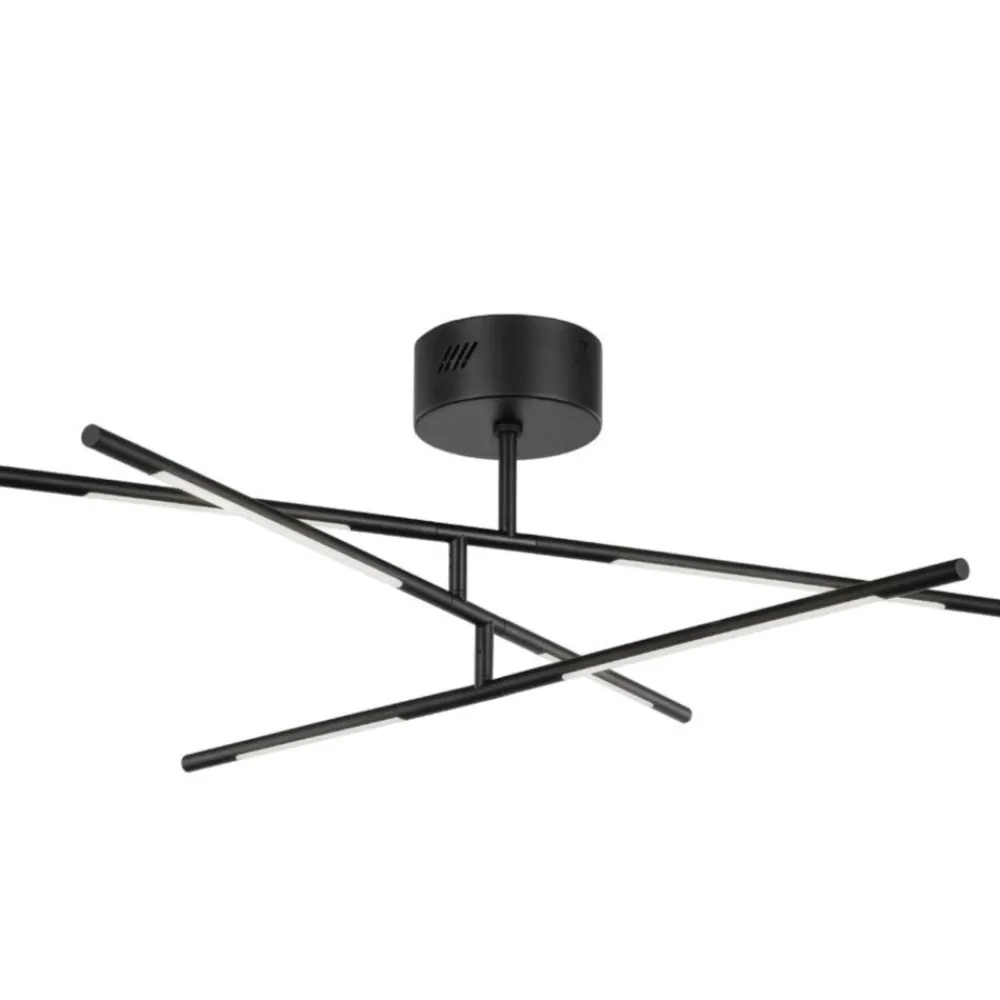 Plafoniere Moderne-Selezionato da Mazzolaluce Plafoniera led 30w 3000k nera per soggiorno