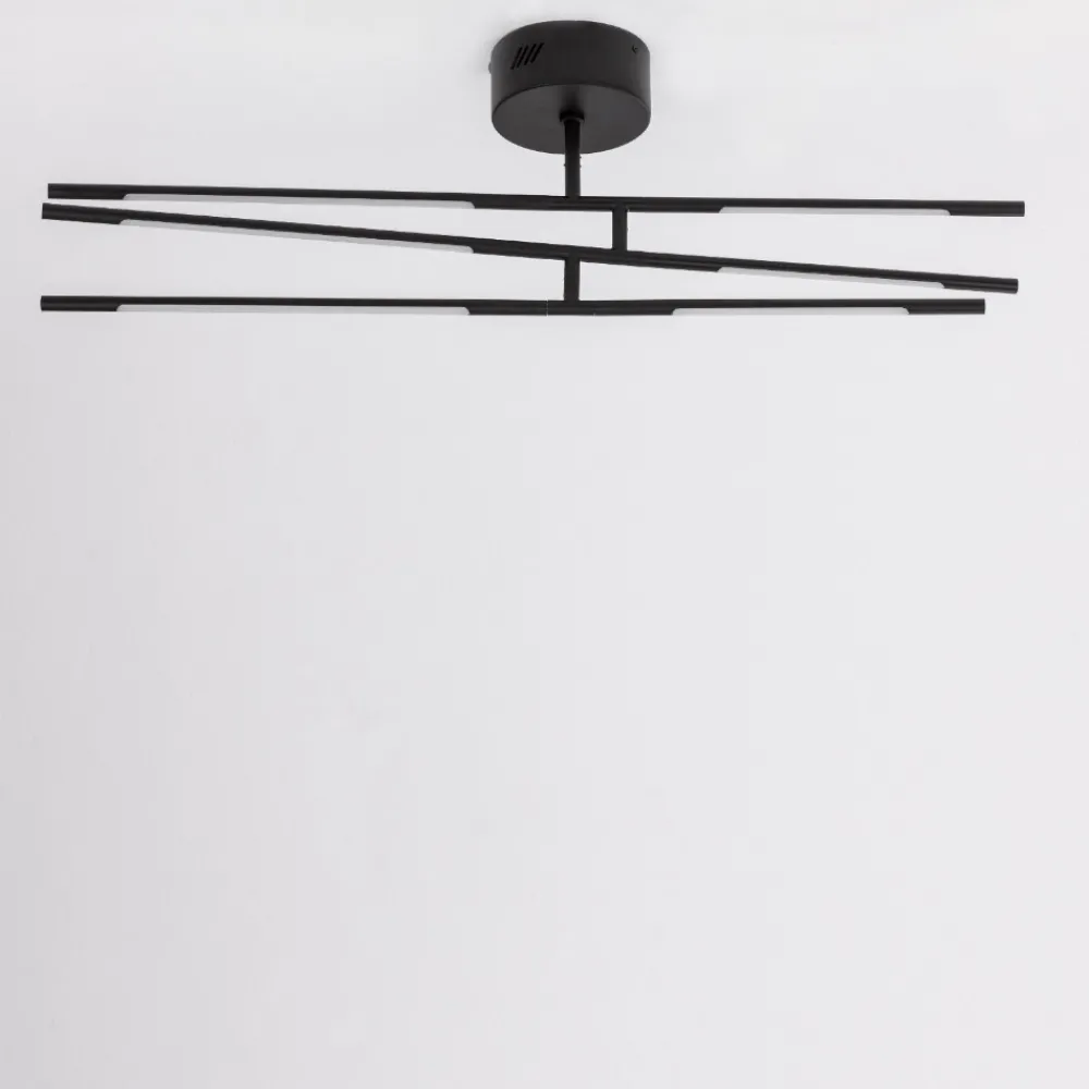 Plafoniere Moderne-Selezionato da Mazzolaluce Plafoniera led 30w 3000k nera per soggiorno