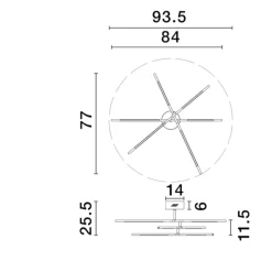Plafoniere Moderne-Selezionato da Mazzolaluce Plafoniera led 30w 3000k nera per soggiorno