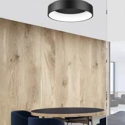 Plafoniere Moderne-Selezionato da Mazzolaluce Plafoniera led 42w 3000k nera rotonda