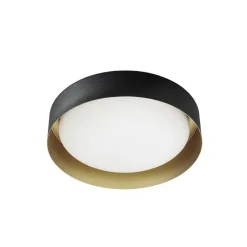 Plafoniere Moderne-Linea Light Plafoniera led 17w 3000k nero oro crew 2