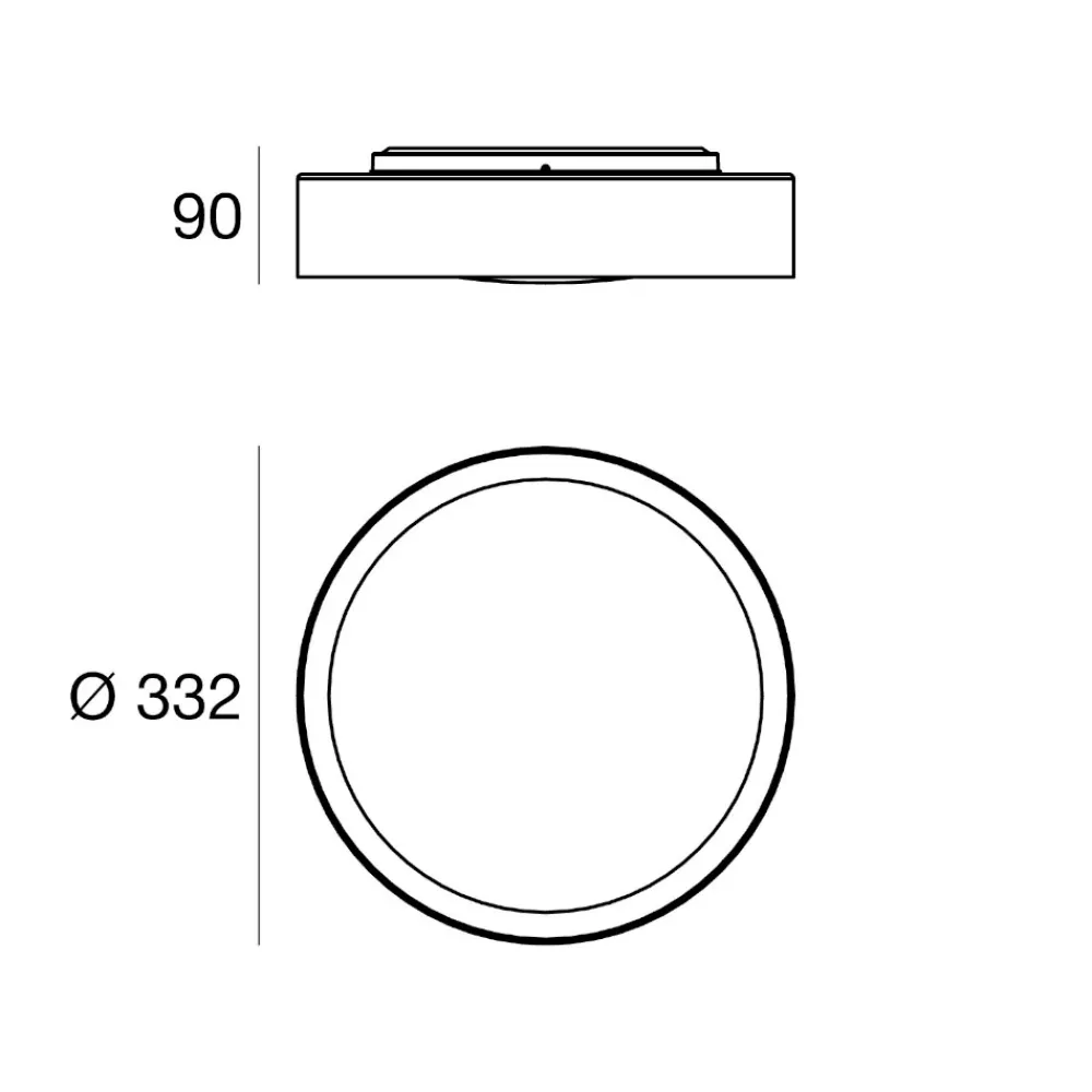 Plafoniere Moderne-Linea Light Plafoniera led 17w 3000k nero oro crew 2
