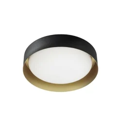 Plafoniere Moderne-Linea Light Plafoniera led 22w 3000k nero oro crew 2