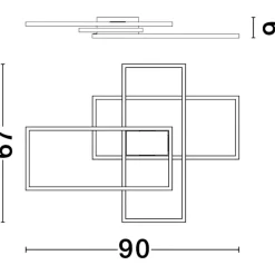 Plafoniere Moderne-Selezionato da Mazzolaluce Plafoniera led 55w 3000k oro design geometrico dimmerabile