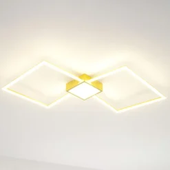 Plafoniere Moderne-Selezionato da Mazzolaluce Plafoniera led 30w 3000k oro design quadrata moderna