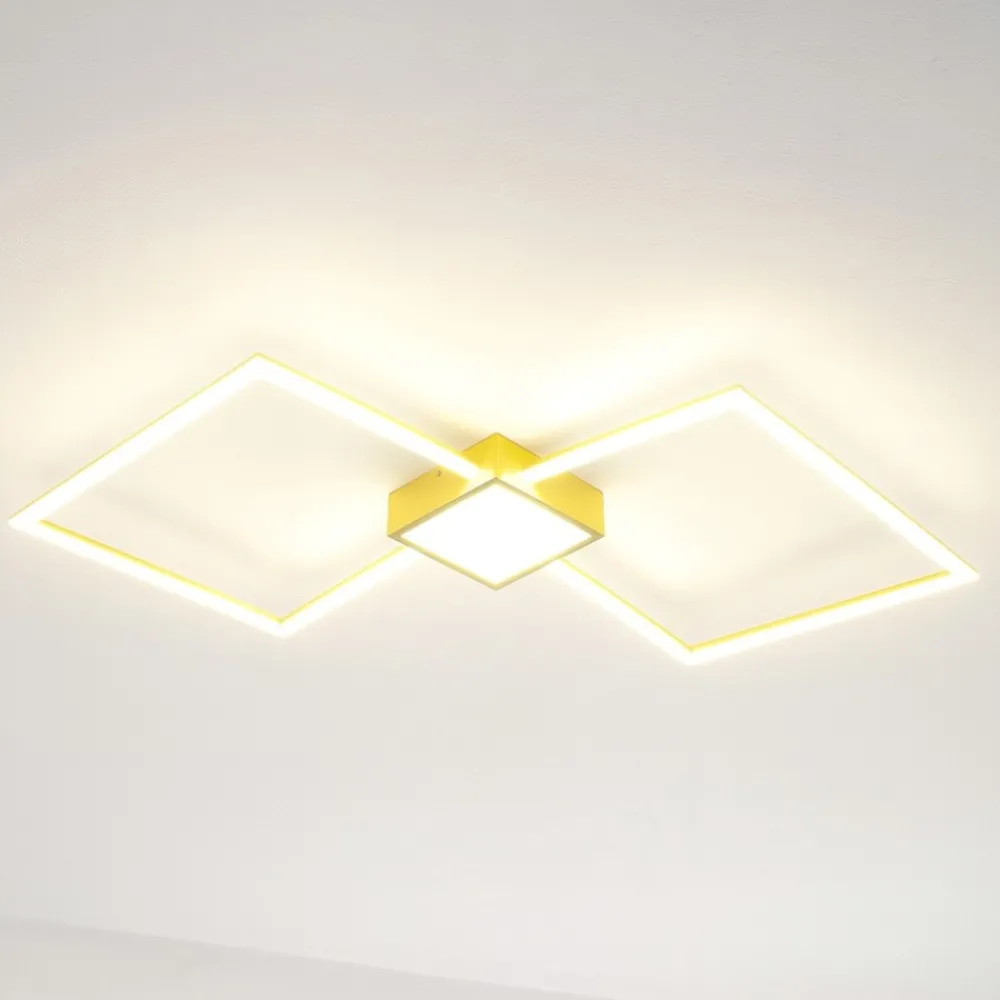 Plafoniere Moderne-Selezionato da Mazzolaluce Plafoniera led 30w 3000k oro design quadrata moderna