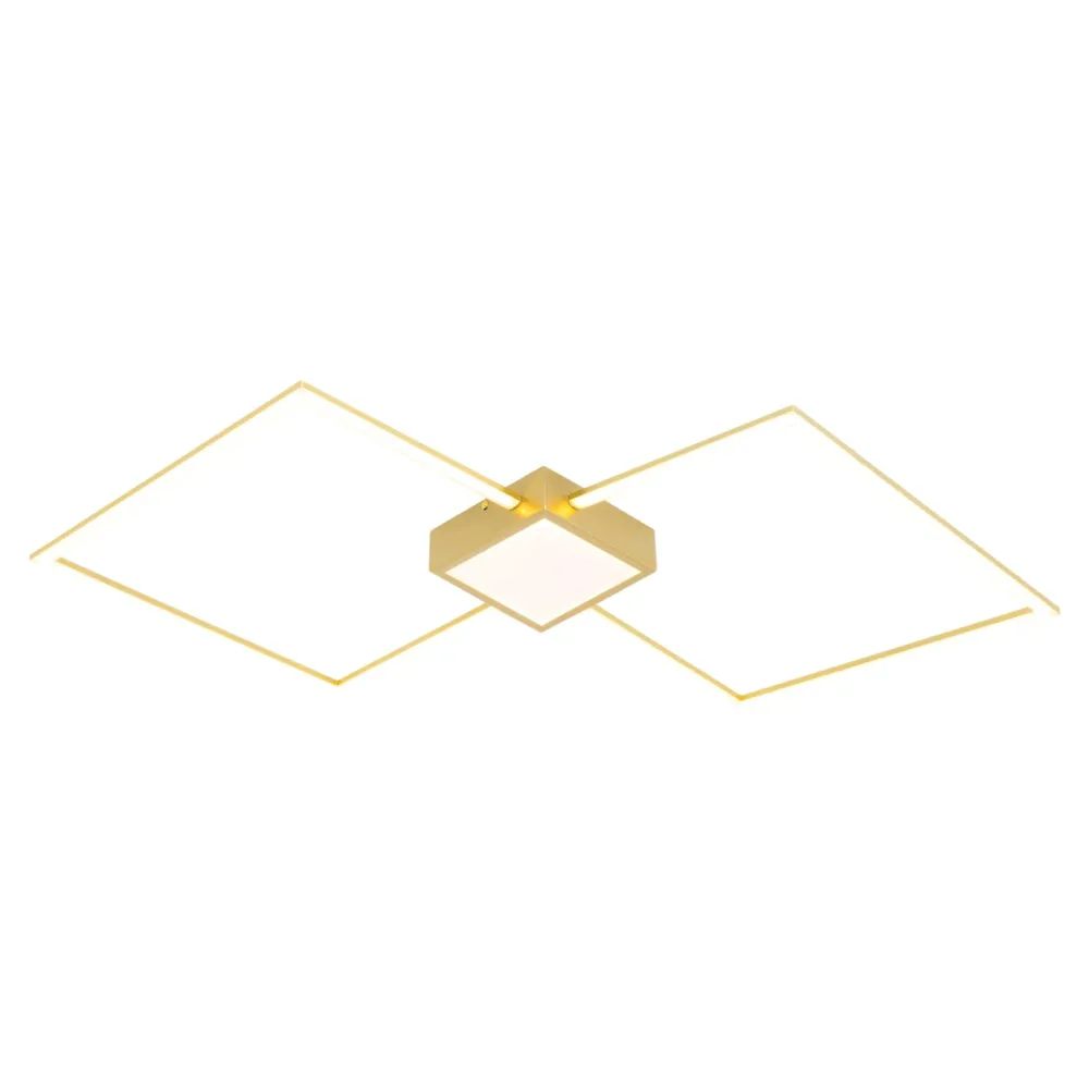 Plafoniere Moderne-Selezionato da Mazzolaluce Plafoniera led 30w 3000k oro design quadrata moderna