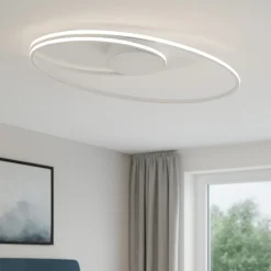 Plafoniere Moderne-Selezionato da Mazzolaluce Plafoniera led 28w 3000k per soggiorno moderno bianca ovale