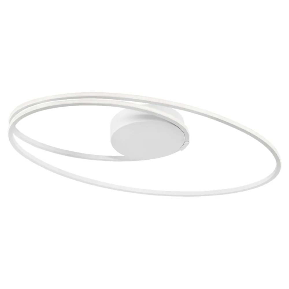 Plafoniere Moderne-Selezionato da Mazzolaluce Plafoniera led 28w 3000k per soggiorno moderno bianca ovale