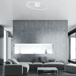Plafoniere Moderne-Selezionato da Mazzolaluce Plafoniera led 28w 3000k per soggiorno moderno bianca ovale
