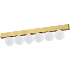 Plafoniere Moderne-Ideal Lux Plafoniera led 18w 3000k ping pong pl6 ottone sfere bianche
