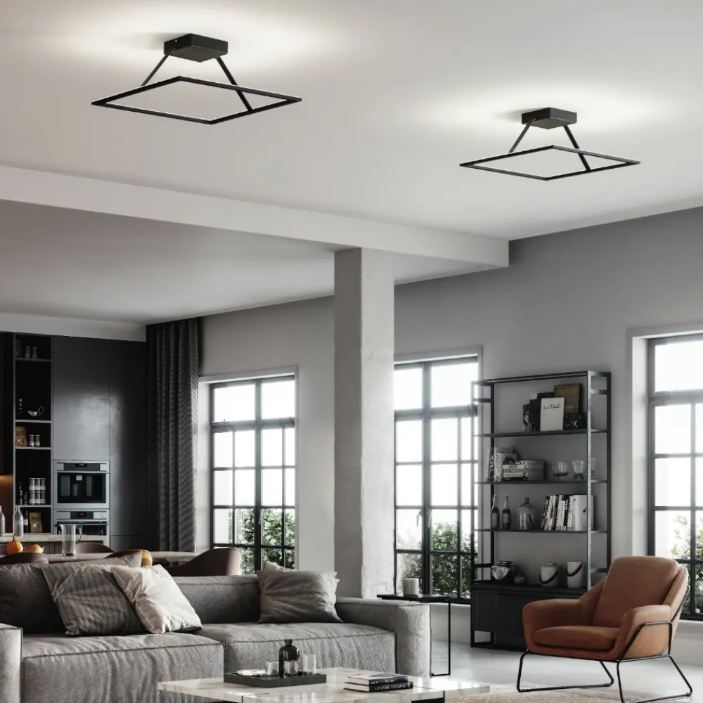 Plafoniere Moderne-Affralux Plafoniera led 63w 3000k quadrata bianca quattro