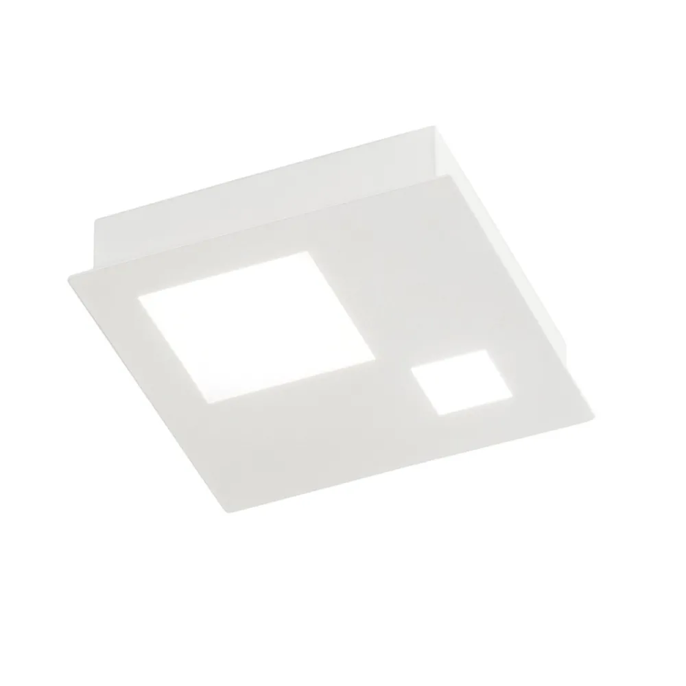 Plafoniere Moderne-IsyLuce Plafoniera led 12w 3000k quadrata bianca moderna