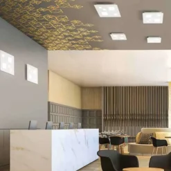 Plafoniere Moderne-IsyLuce Plafoniera led 12w 3000k quadrata bianca moderna