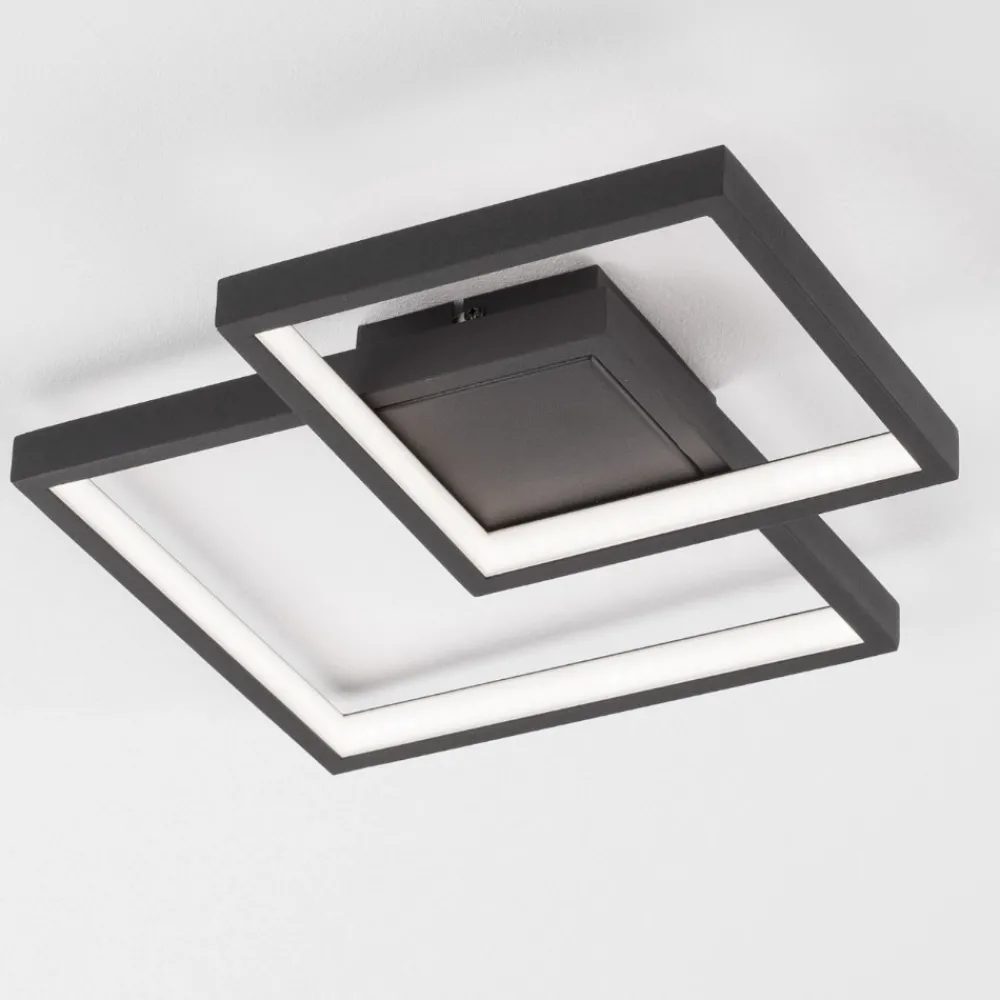 Plafoniere Moderne-Selezionato da Mazzolaluce Plafoniera led 19w 3000k quadrata nera design moderna