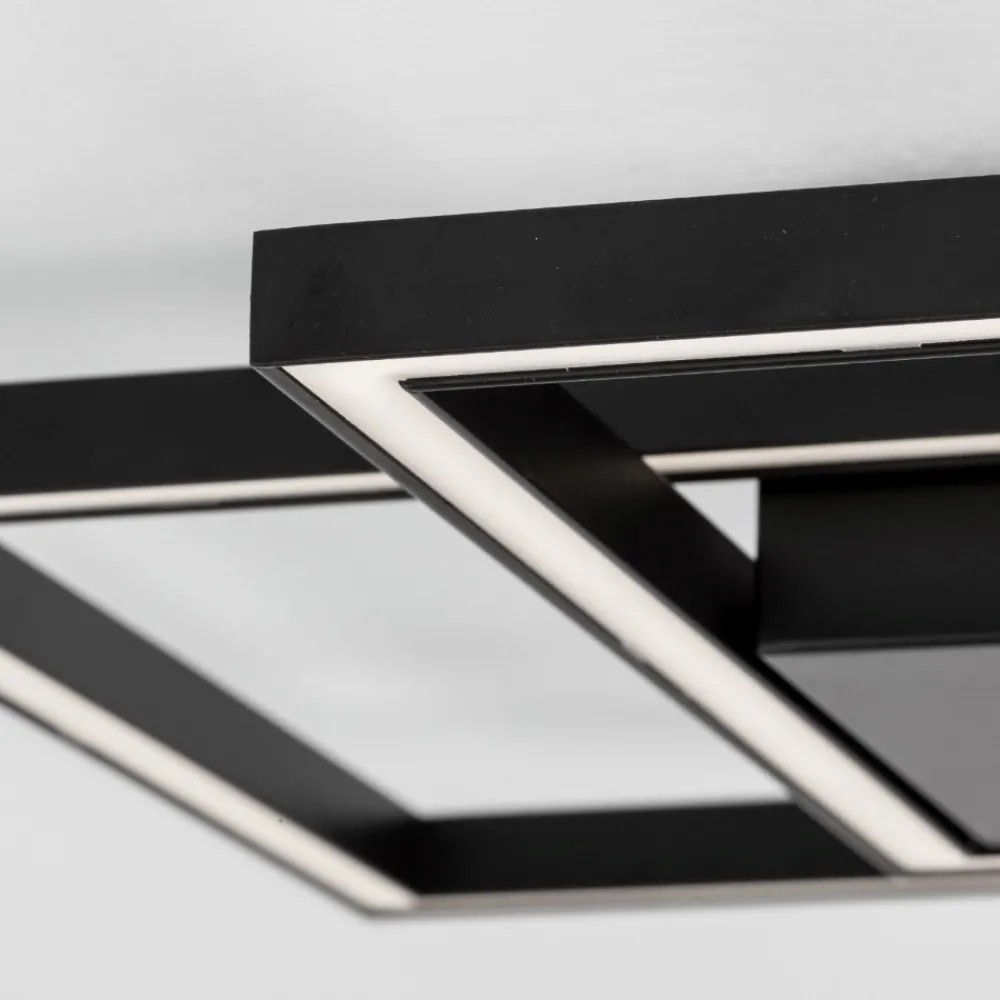 Plafoniere Moderne-Selezionato da Mazzolaluce Plafoniera led 19w 3000k quadrata nera design moderna